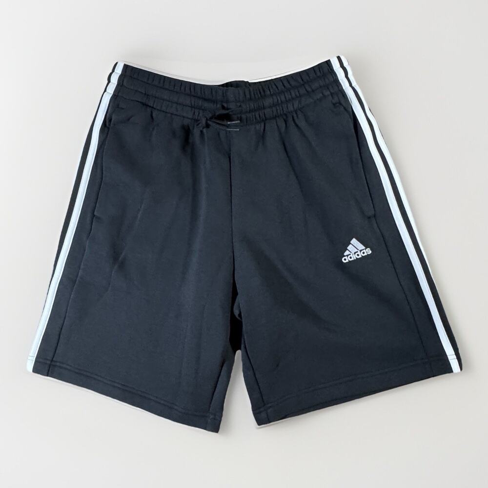Adidas Mens Black Sweat Shorts with White Stripes Size M NWT